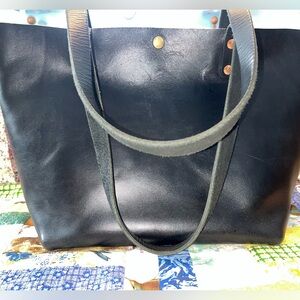 KMM and CO black soft leather tote